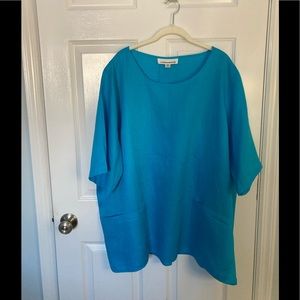 Caroline Rose Linen tunic w/pockets 3X